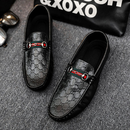 豆豆鞋男懒人套脚透气 men's casual leather lazy Doudou shoes