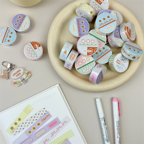 桑兔兔桑【设计系列-色系】原创手帐胶带和纸手账贴纸文字整卷