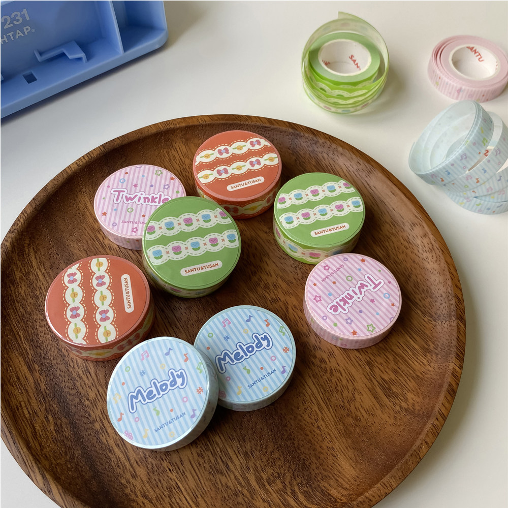 桑兔兔桑【小花苞等拉条4款】和纸原创手帐胶带文字手账贴纸整卷