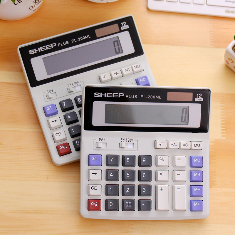 财务太阳能屏幕12位数语音计算器