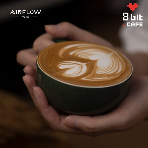 气流对流压纹咖啡杯陶瓷杯