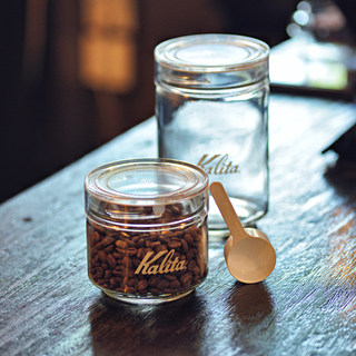 日本kalita咖啡豆保存罐日式带勺密封罐玻璃食品级保存罐储存罐