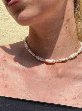 异形巴洛克珍珠时髦项链气质情侣