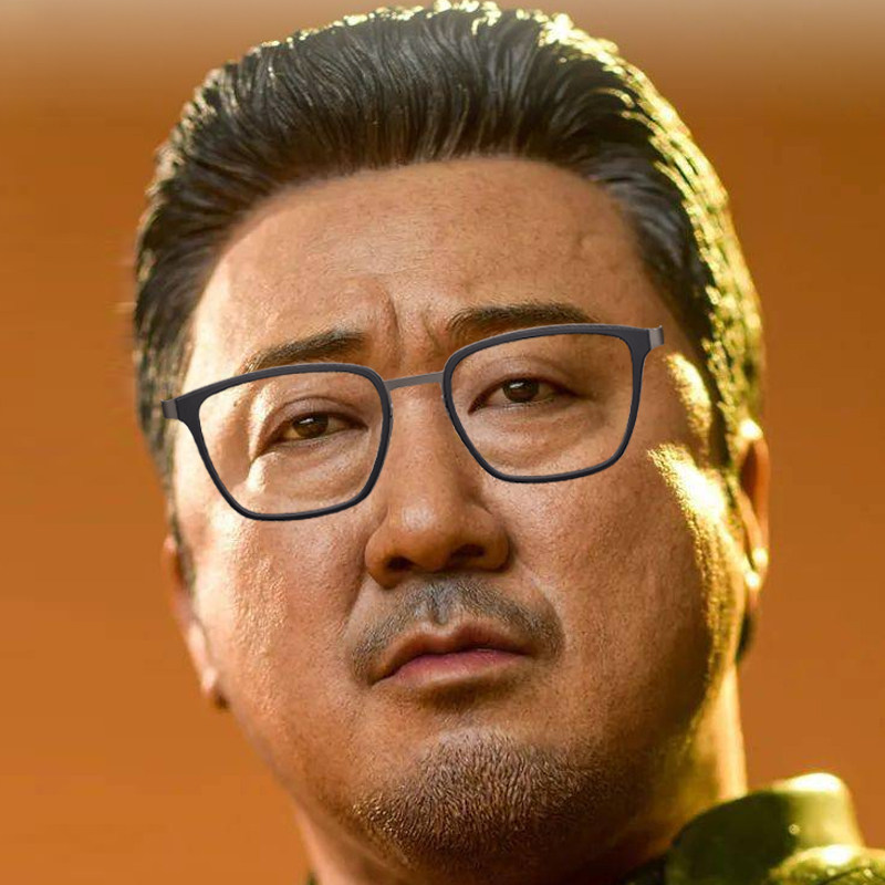 男大宽脸金属无螺丝眼镜可配镜