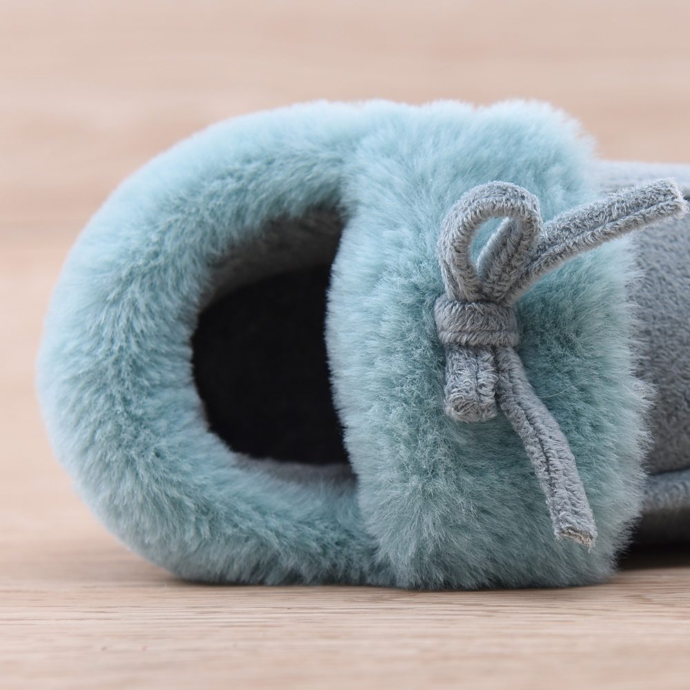 Pantoufles enfants en suède pour hiver - semelle tendon - Ref 1010764 Image 3