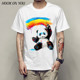彩虹熊猫T恤夏季 青少年时尚 短袖 欧美潮款 印花T恤衫