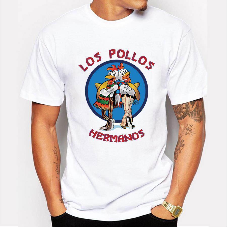 2019男装时尚短袖绝命毒师LOS POLLOS 印花t恤原宿男士T恤爆款