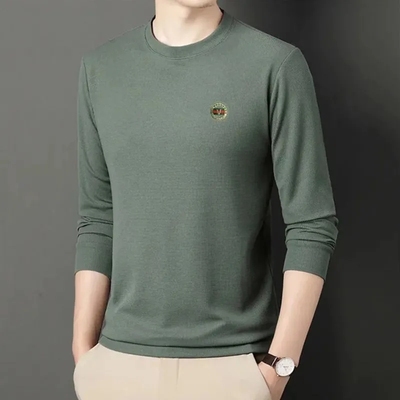 男士长袖t恤2025新款纯色