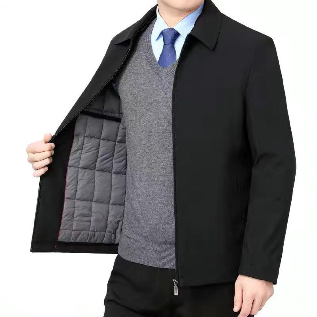 爸爸冬装外套加绒加厚款保暖