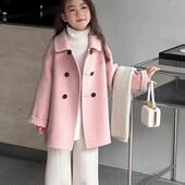 高端儿童秋冬宝宝双面羊绒羊毛呢大衣中大童男女童冬季 毛呢外套