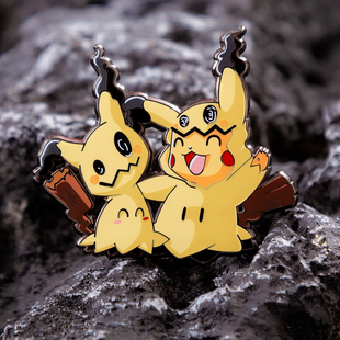 自制宝可梦谜拟Q金属徽章神奇宝贝金属胸针pin可爱背包饰品魔术贴
