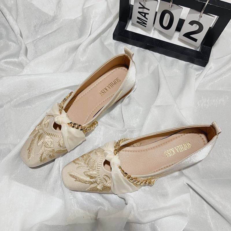 2026春季新款新中式仙女风小众单鞋旗袍鞋温柔软底方头晚晚风鞋女