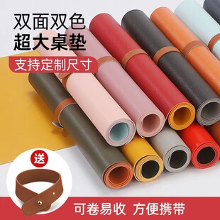 亚马逊皮革鼠标垫大号耐脏美甲桌垫防水防油简约电脑办公桌垫LOGO