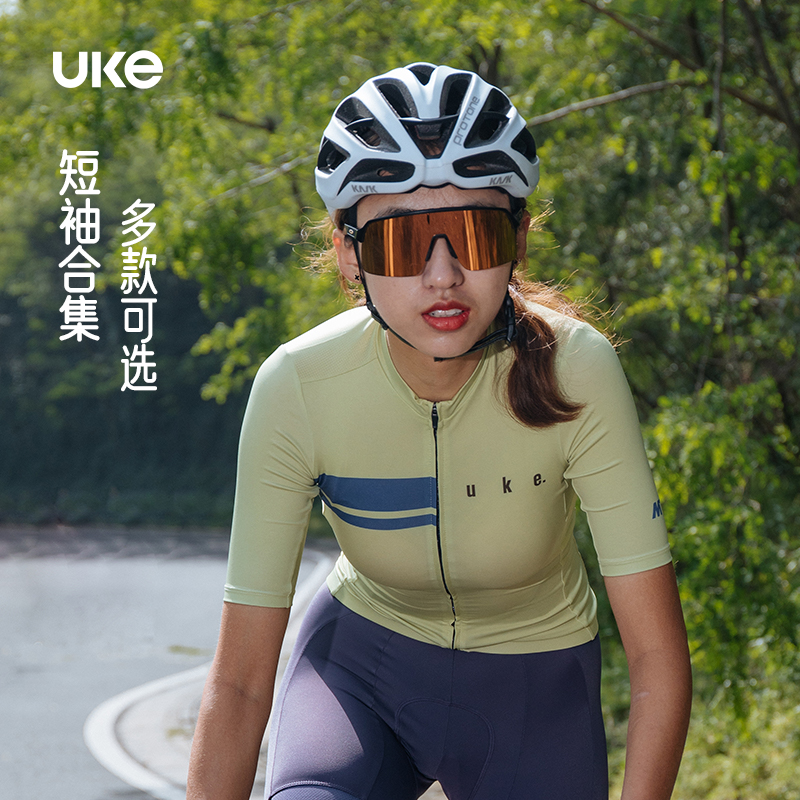 UKE骑行服短袖女上衣反光公路自行车新款春夏速干户外骑行套装