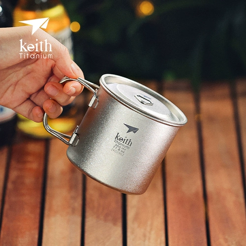 Кейт Кайс Складная титановая чашка Портативная чашка на открытом воздухе Pure Titanium Water Cup может сжигать воду для кемпинга однослойная чашка Ultra -Flight