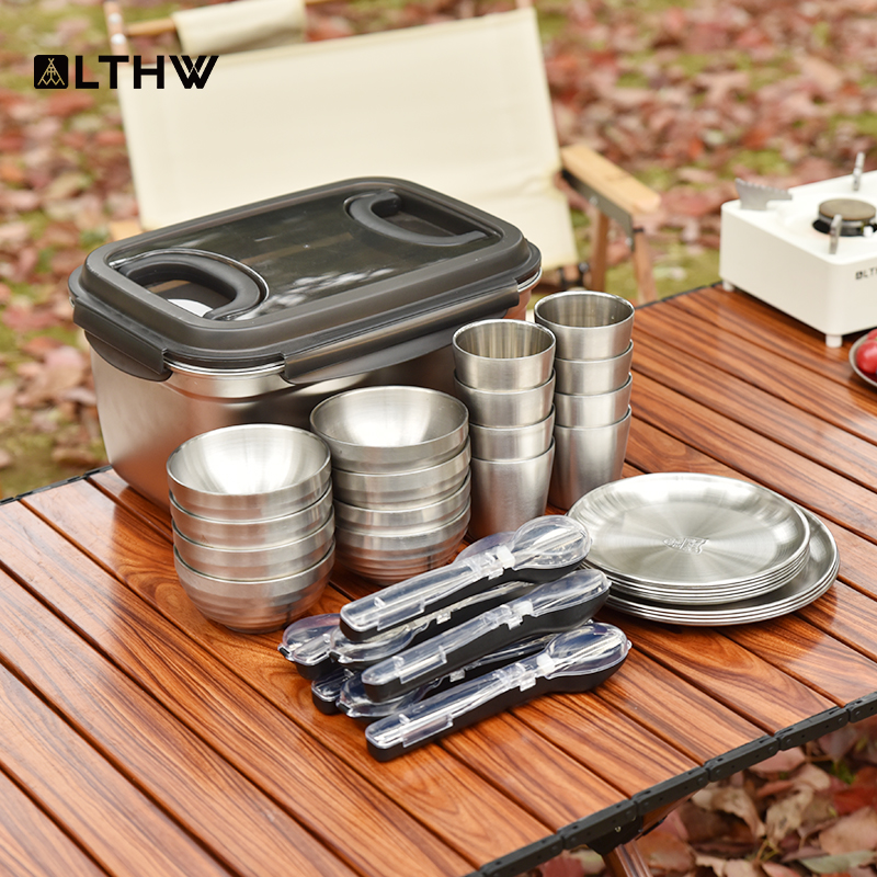 LTHW旅騰餐具套裝露營碗盤杯筷勺