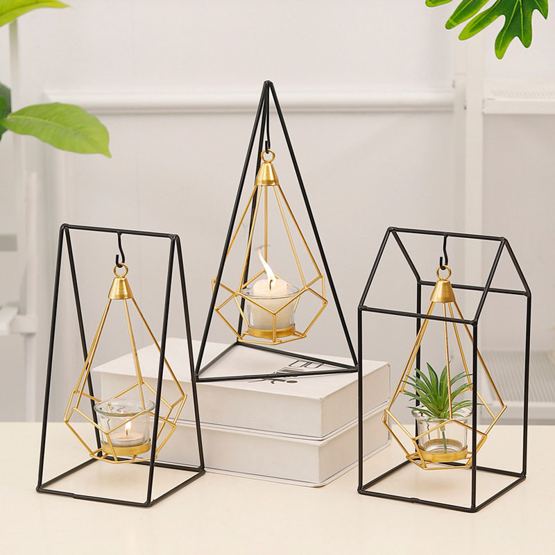 Gold geometric wrought iron candlestick home decoration|ruв категории Домашний быт, свеча/подсвечник, подсвечник - от Buy2taobao.com для оказания профессиональной услуги покупки агента Taobao