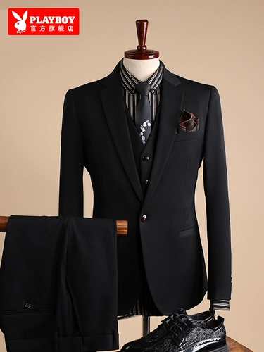 Playboy, костюм, осенний комплект для отдыха, свадебное платье, 3 предмета, облегающий крой