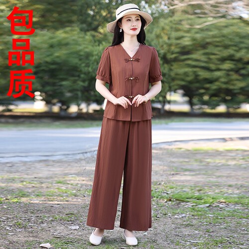 妈妈装2025春夏新款时尚套装