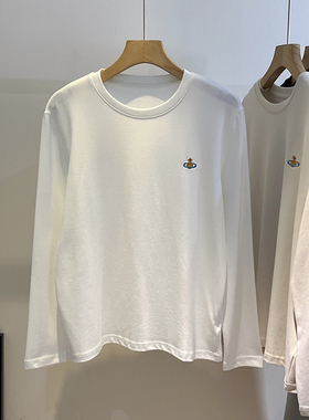 韩版基础款星球刺绣圆领打底衫女春秋百搭ins极简风套头长袖T恤