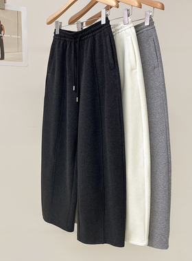 遮胯显瘦~垂感软糯加绒加厚高腰香蕉裤冬季新款休闲卫裤弯刀长裤