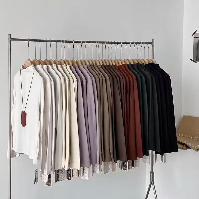 啤酒领软糯羊绒蛋白打底衫女秋冬保暖肌底衣弹力长袖T恤