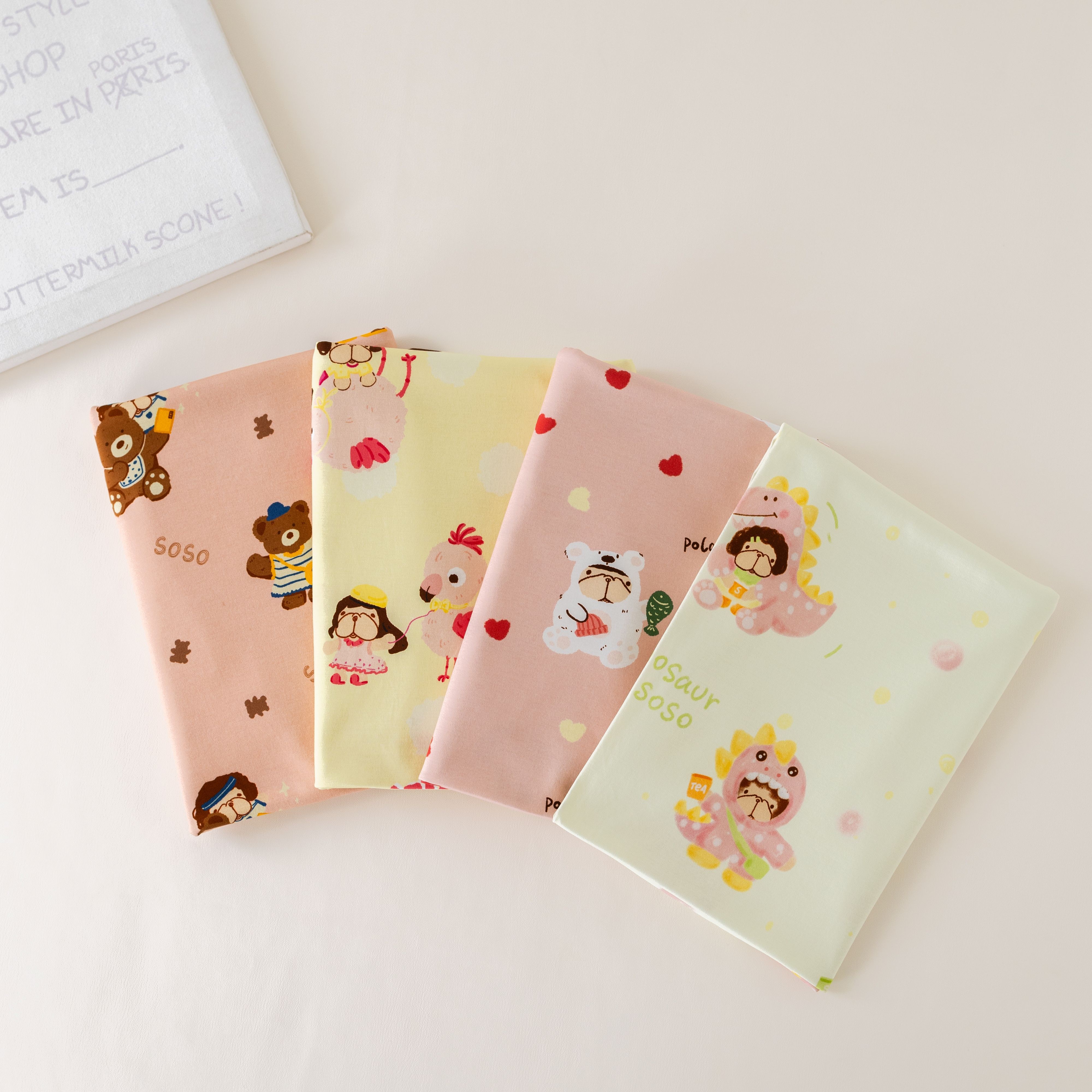 BooBoo布布50支汉麻布料匹马棉针织可爱卡通儿童睡衣家居服纯棉布