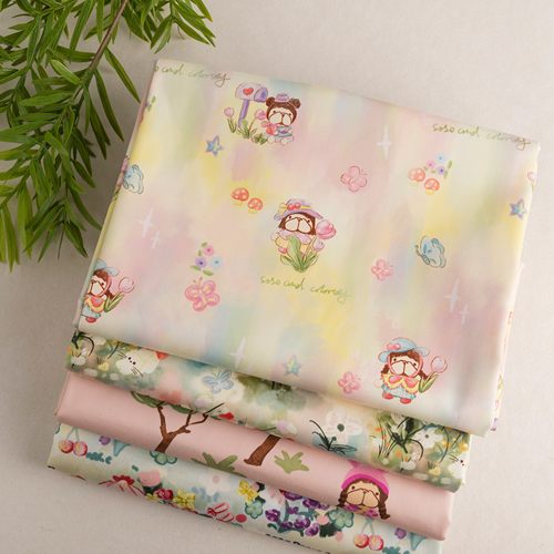 BooBoo布布法斗印花纯棉纱卡布料