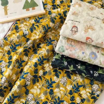 BooBoo布布灯芯绒夹棉布料秋冬棉服diy手工儿童服装卡通绗棉布