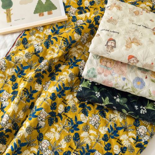 BooBoo布布灯芯绒夹棉布料秋冬棉服diy手工儿童服装卡通绗棉布