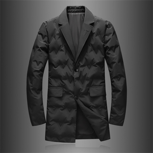2026新款冬季中长款西装羽绒服男90%白鸭绒外套翻领1109p265图片