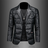 2025皮衣西装90白鸭绒羽绒服冬装加厚男装羽绒外套6606p285，男装羽绒服，电商D222