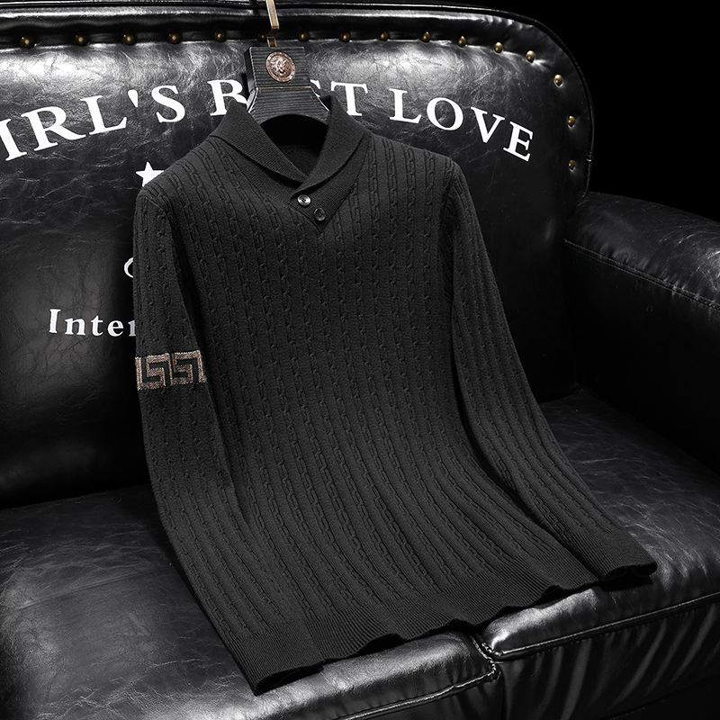 森林猎人冬季男装羊毛衫橡胶领加厚v领毛衣针织衫毛织衫9366p145，男装针织衫/毛衣，电商D222