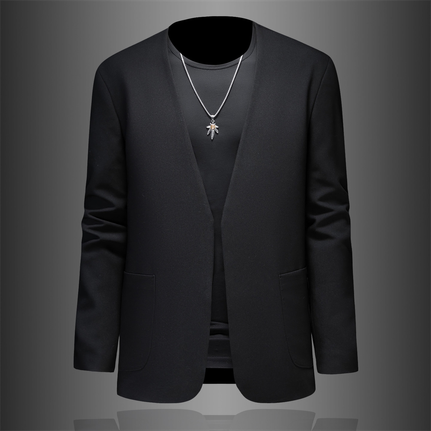 2026春秋季潮流宽松无领马吉拉小西男装欧版西装8863p190，男装西服，电商D222