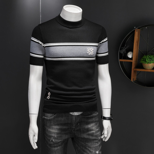 2026秋冬男装圆领羊毛短袖羊毛衫针织衫打底05468p125图片