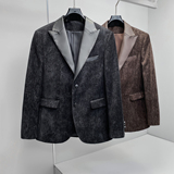 2026新款春秋季小西装拼皮料男韩版四季便西装潮流26708p185，男装西服，电商D222