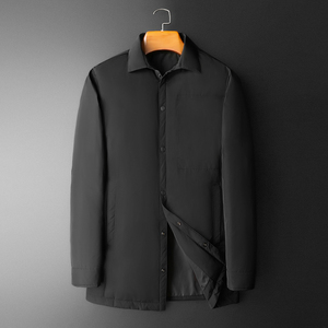 森林猎人2025中长款羽绒服男90%白鸭绒冬装翻领外套9802p285图片