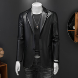 森林猎人2026男装皮衣西装皮衣外套休闲皮夹克1866p135，男装皮衣，电商D222