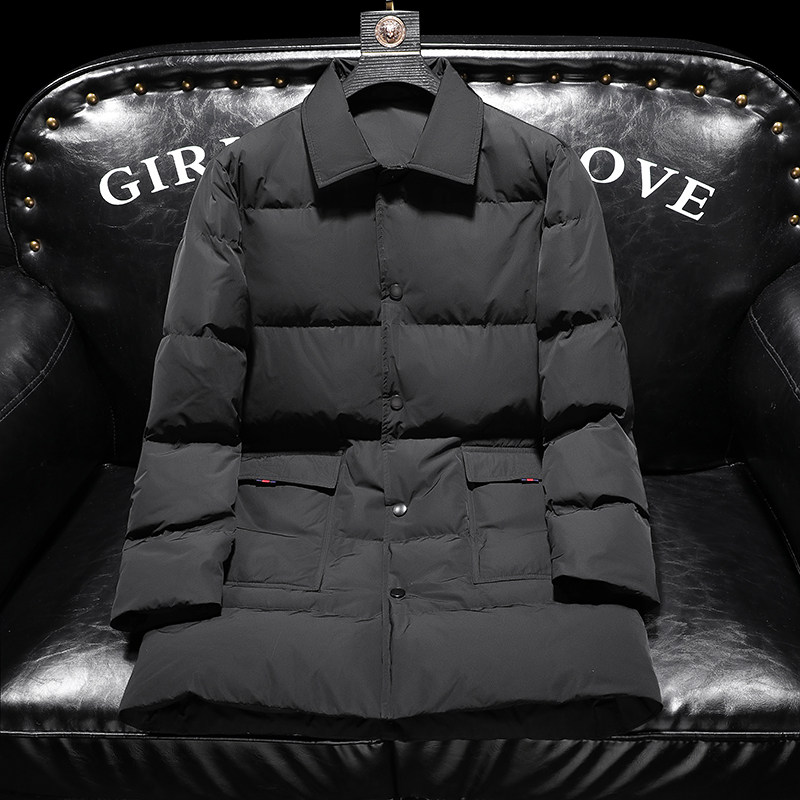 2022新款白鸭绒羽绒服冬装长款男翻领羽绒外套8701p325,男装羽绒服,电商D222
