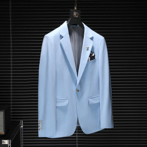 D222春秋新款蓝色小西装男休闲便西服四季外套1205-12P175图片