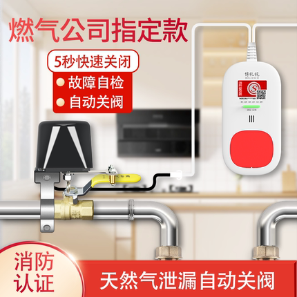 家用天燃气报警器电动阀门控制器新国标家用厨房可燃气体泄露报警