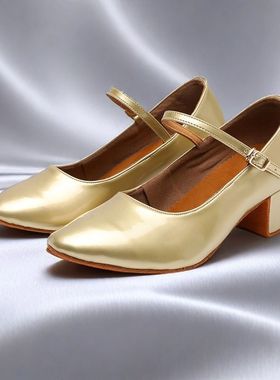 舞鞋跳舞维族金跟鞋儿童新疆舞蹈跟鞋民族演出女童藏族维吾摩登