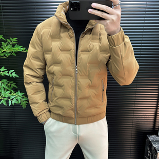 外套男韩版 棉服短款 时尚 痞帅男士 棉袄子 立领棉衣轻薄保暖修身 冬季