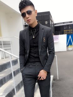 西服套装正装男高级感英伦风商务休闲职业小西装一套男士修身帅气
