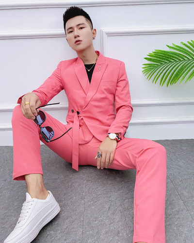 春季韩版潮流网红发型师西服套装