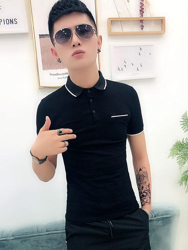 夏季半袖休闲翻领polo衫百搭帅气