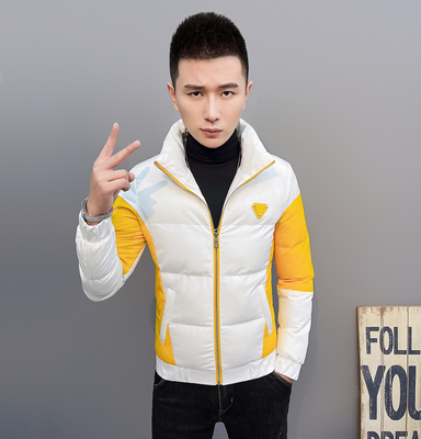 冬季休闲百搭撞色加厚立领棉服