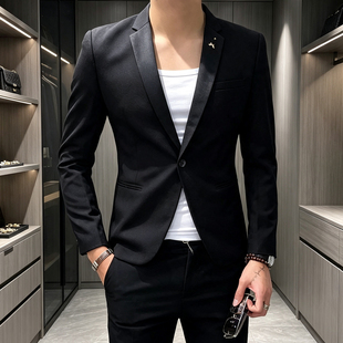 韩版男士修身小码西装外套精神小伙休闲单西服帅气男小个子小西服