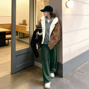 外套女冬 仿皮毛一体宽松BM上衣短款 赵露思同款 羊羔毛外套2025新款