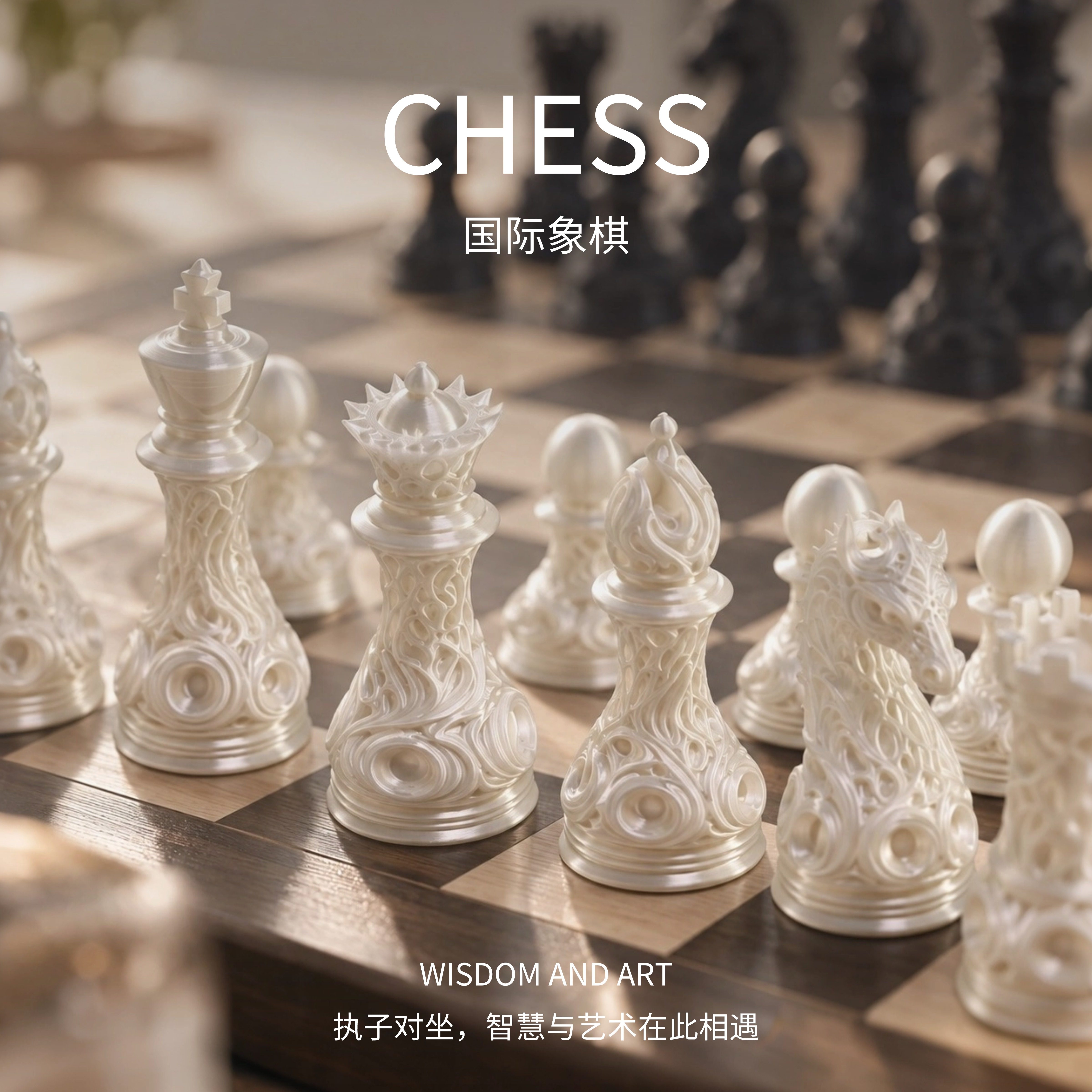 质感国际象棋棋子高颜值3D打印